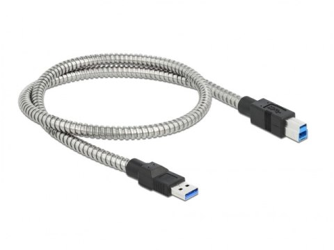 KABEL USB-A(M)->USB-B(M) 3.0 0.5M SREBRNY METALOWY DELOCK KABEL USB-A(M)->USB-B(M) 3.0 0.5M SREBRNY METALOWY DELOCK