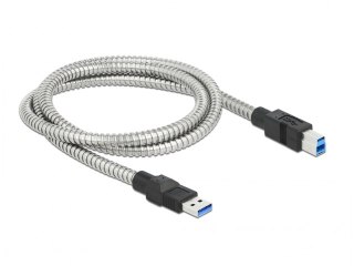KABEL USB-A(M)->USB-B(M) 3.0 1M SREBRNY METALOWY DELOCK