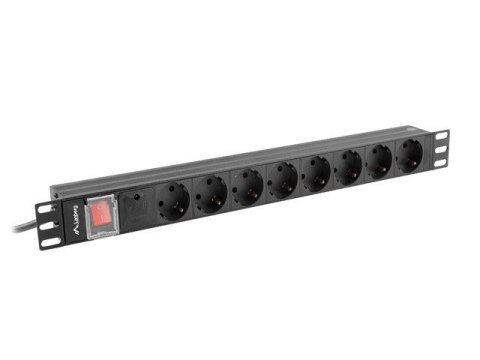 LISTWA ZASILAJĄCA RACK PDU 19" LANBERG 1U 16A 8X SCHUKO 2M CZARNA LISTWA ZASILAJĄCA RACK PDU 19" LANBERG 1U 16A 8X SCHUKO 2M CZARNA