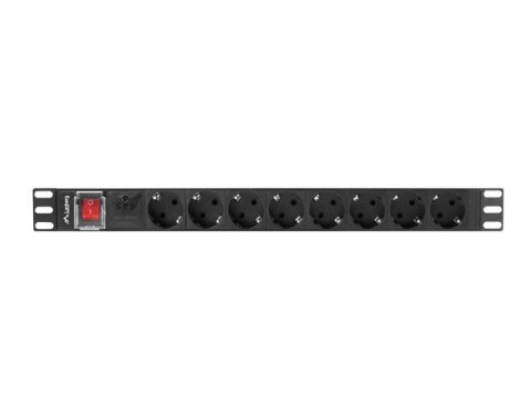 LISTWA ZASILAJĄCA RACK PDU 19" LANBERG 1U 16A 8X SCHUKO 2M CZARNA LISTWA ZASILAJĄCA RACK PDU 19" LANBERG 1U 16A 8X SCHUKO 2M CZARNA