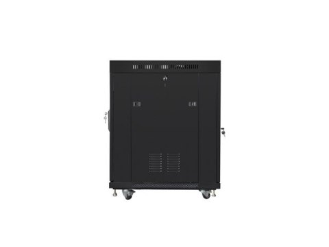 SZAFA INSTALACYJNA RACK STOJĄCA 19" 15U 800X1000 CZARNA DRZWI SZKLANE LCD LANBERG (FLAT PACK)