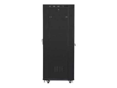 SZAFA INSTALACYJNA RACK STOJĄCA 19" 37U 600X800 CZARNA DRZWI PERFOROWANE LCD LANBERG (FLAT PACK)