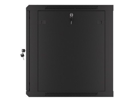 SZAFA INSTALACYJNA RACK WISZĄCA 19" 12U 600X600 CZARNA DRZWI METALOWE LANBERG (FLAT PACK)