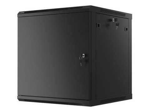 SZAFA INSTALACYJNA RACK WISZĄCA 19" 12U 600X600 CZARNA DRZWI METALOWE LANBERG (FLAT PACK)