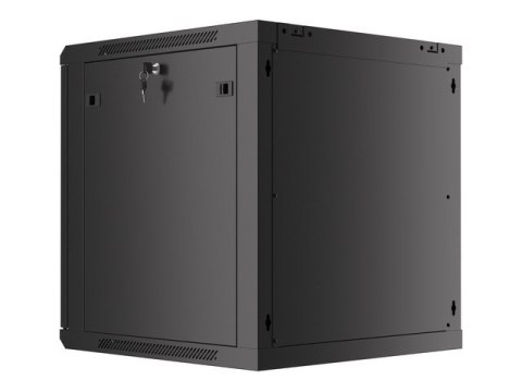 SZAFA INSTALACYJNA RACK WISZĄCA 19" 12U 600X600 CZARNA DRZWI METALOWE LANBERG (FLAT PACK)