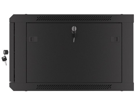 SZAFA INSTALACYJNA RACK WISZĄCA 19" 6U 600X600 CZARNA DRZWI METALOWE LANBERG (FLAT PACK)