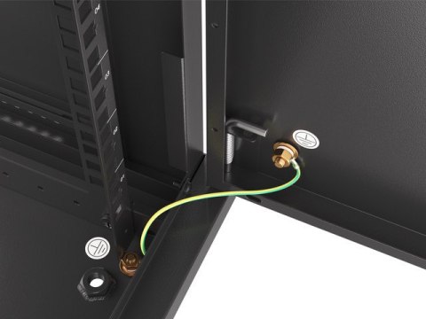 SZAFA INSTALACYJNA RACK WISZĄCA 19" 6U 600X600 CZARNA DRZWI METALOWE LANBERG (FLAT PACK)
