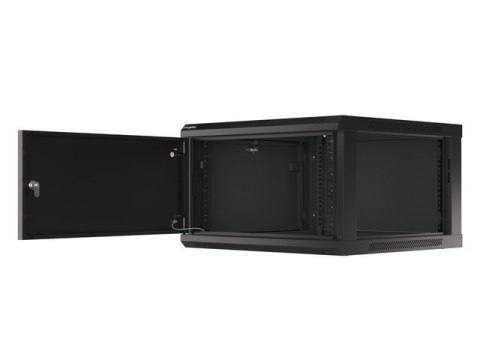 SZAFA INSTALACYJNA RACK WISZĄCA 19" 6U 600X600 CZARNA DRZWI METALOWE LANBERG (FLAT PACK)