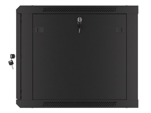 SZAFA INSTALACYJNA RACK WISZĄCA 19" 9U 600X600 CZARNA DRZWI METALOWE LANBERG (FLAT PACK)