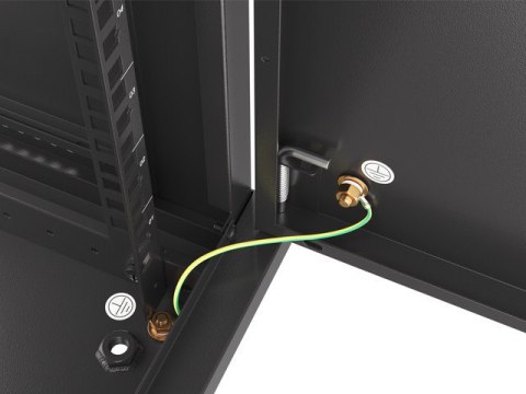 SZAFA INSTALACYJNA RACK WISZĄCA 19" 9U 600X600 CZARNA DRZWI METALOWE LANBERG (FLAT PACK)
