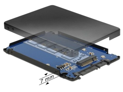 ADAPTER SATA 22 PIN(M)->M.2 KEY B 67 PIN W OBUDOWIE DELOCK ADAPTER SATA 22 PIN(M)->M.2 KEY B 67 PIN W OBUDOWIE DELOCK
