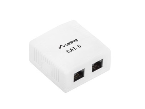 GNIAZDO NATYNKOWE KAT.6 2X RJ45 BIAŁE LANBERG GNIAZDO NATYNKOWE KAT.6 2X RJ45 BIAŁE LANBERG