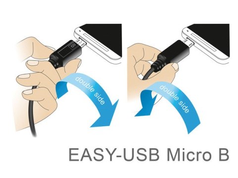 KABEL USB MICRO(M)->USB-A(M) 2.0 2M DUAL EASY-USB-BIAŁY DELOCK