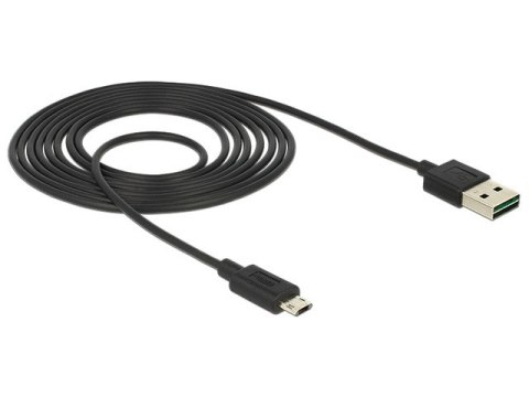 KABEL USB MICRO(M)->USB-A(M) 2.0 2M DUAL EASY-USB CZARNY DELOCK KABEL USB MICRO(M)->USB-A(M) 2.0 2M DUAL EASY-USB CZARNY DELOCK