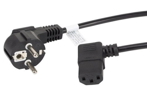 KABEL ZASILAJĄCY CEE 7/7->IEC 320 C13 3M KĄTOWY PRAWO VDE CZARNY LANBERG KABEL ZASILAJĄCY CEE 7/7->IEC 320 C13 3M KĄTOWY PRAWO VDE CZARNY LANBERG