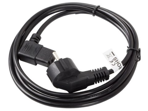 KABEL ZASILAJĄCY CEE 7/7->IEC 320 C13 3M KĄTOWY PRAWO VDE CZARNY LANBERG KABEL ZASILAJĄCY CEE 7/7->IEC 320 C13 3M KĄTOWY PRAWO VDE CZARNY LANBERG