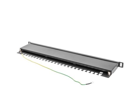 PATCH PANEL 24 PORT 0.5U 19" KAT.5E EKRANOWANY CZARNY LANBERG PATCH PANEL 24 PORT 0.5U 19" KAT.5E EKRANOWANY CZARNY LANBERG