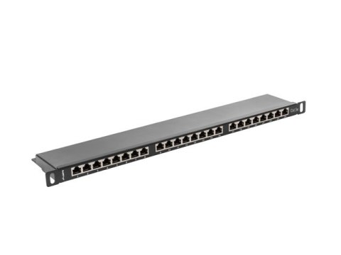 PATCH PANEL 24 PORT 0.5U 19" KAT.5E EKRANOWANY CZARNY LANBERG PATCH PANEL 24 PORT 0.5U 19" KAT.5E EKRANOWANY CZARNY LANBERG