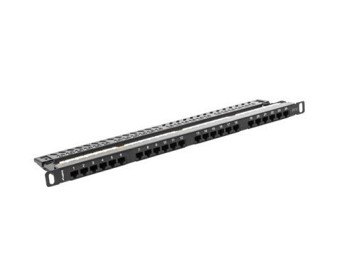 PATCH PANEL 24 PORT 0.5U 19" KAT.6 CZARNY LANBERG PATCH PANEL 24 PORT 0.5U 19" KAT.6 CZARNY LANBERG