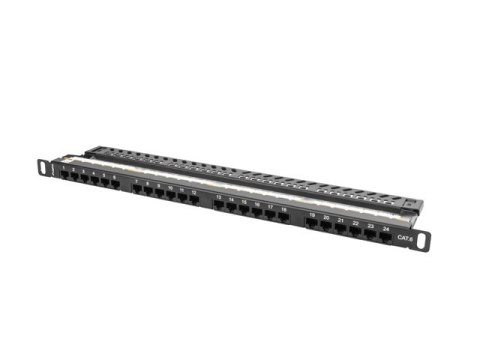PATCH PANEL 24 PORT 0.5U 19" KAT.6 CZARNY LANBERG PATCH PANEL 24 PORT 0.5U 19" KAT.6 CZARNY LANBERG