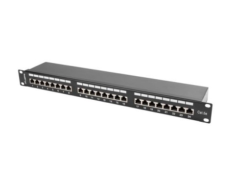 PATCH PANEL 24 PORT 1U 19" KAT.5E EKRANOWANY CZARNY LANBERG PATCH PANEL 24 PORT 1U 19" KAT.5E EKRANOWANY CZARNY LANBERG