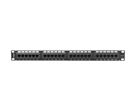 PATCH PANEL 24 PORT 1U 19" KAT.6 CZARNY LANBERG PATCH PANEL 24 PORT 1U 19" KAT.6 CZARNY LANBERG