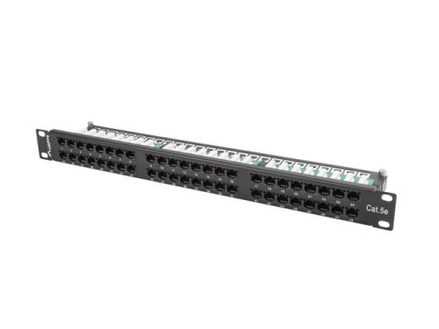 PATCH PANEL 48 PORT 1U 19" KAT.5E CZARNY LANBERG PATCH PANEL 48 PORT 1U 19" KAT.5E CZARNY LANBERG
