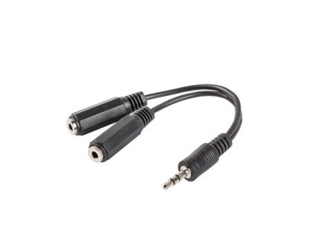 ADAPTER MINIJACK 3.5MM(M) 3PIN->2X MINIJACK 3.5MM(F) 3PIN NA KABLU 10CM CZARNY LANBERG ADAPTER MINIJACK 3.5MM(M) 3PIN->2X MINIJACK 3.5MM(F) 3PIN NA KABLU 10CM CZARNY LANBERG