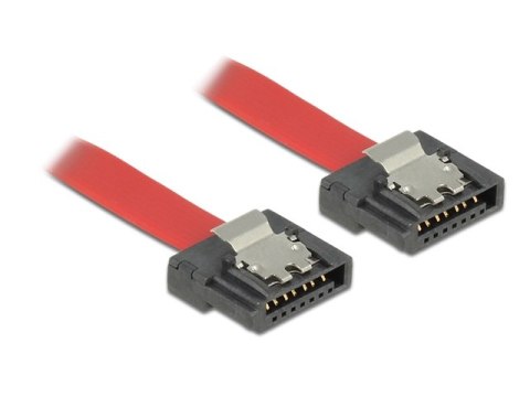 KABEL SATA DATA III (6GB/S) F/F 20CM Z ZATRZASKAMI METALOWYMI FLEXI CZERWONY DELOCK KABEL SATA DATA III (6GB/S) F/F 20CM Z ZATRZASKAMI METALOWYMI FLEXI CZERWONY DELOCK