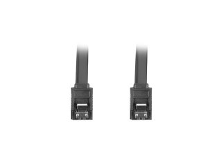 KABEL SATA DATA III (6GB/S) F/F 30CM Z ZATRZASKAMI METALOWYMI CZARNY LANBERG