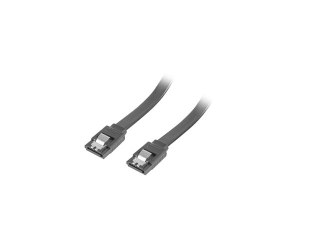KABEL SATA DATA III (6GB/S) F/F 50CM Z ZATRZASKAMI METALOWYMI CZARNY LANBERG