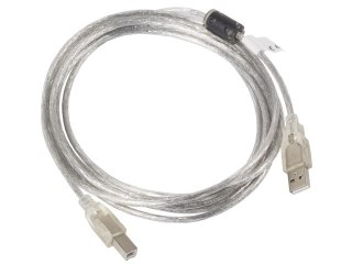 KABEL USB-A(M)->USB-B(M) 2.0 3M PRZEZROCZYSTY FERRYT LANBERG