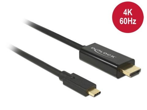 KABEL USB-C(M)->HDMI(M) 1M 4K 60HZ (THUNDERBOLT 3/DISPLAYPORT ALTERNATE MODE) CZARNY DELOCK KABEL USB-C(M)->HDMI(M) 1M 4K 60HZ (THUNDERBOLT 3/DISPLAYPORT ALTERNATE MODE) CZARNY DELOCK