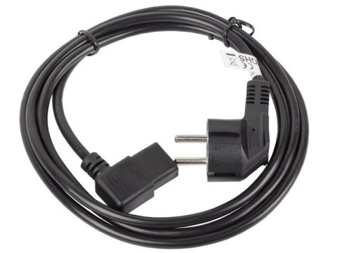 KABEL ZASILAJĄCY CEE 7/7->IEC 320 C13 1.8M KĄTOWY PRAWO VDE CZARNY LANBERG KABEL ZASILAJĄCY CEE 7/7->IEC 320 C13 1.8M KĄTOWY PRAWO VDE CZARNY LANBERG