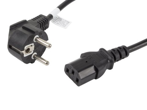 KABEL ZASILAJĄCY CEE 7/7->IEC 320 C13 1.8M VDE CZARNY LANBERG KABEL ZASILAJĄCY CEE 7/7->IEC 320 C13 1.8M VDE CZARNY LANBERG