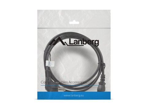 KABEL ZASILAJĄCY CEE 7/7->IEC 320 C13 1.8M VDE CZARNY LANBERG KABEL ZASILAJĄCY CEE 7/7->IEC 320 C13 1.8M VDE CZARNY LANBERG