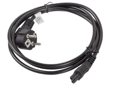 KABEL ZASILAJĄCY LAPTOP (MIKI) CEE 7/7->IEC 320 C5 1.8M VDE CZARNY LANBERG KABEL ZASILAJĄCY LAPTOP (MIKI) CEE 7/7->IEC 320 C5 1.8M VDE CZARNY LANBERG