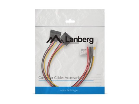 KABEL ZASILAJĄCY WEWNĘTRZNY MOLEX(M) 4 PIN->2X SATA(F) 15 PIN 30CM LANBERG KABEL ZASILAJĄCY WEWNĘTRZNY MOLEX(M) 4 PIN->2X SATA(F) 15 PIN 30CM LANBERG