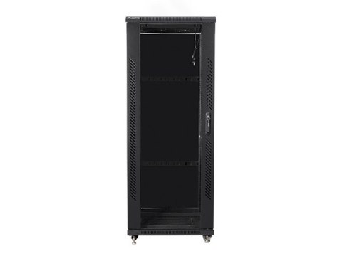 SZAFA INSTALACYJNA RACK STOJĄCA 19" 32U 600X800 CZARNA DRZWI SZKLANE LANBERG (ZŁOŻONA)