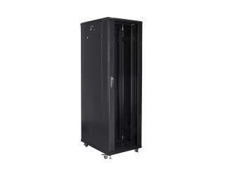 SZAFA INSTALACYJNA RACK STOJĄCA 19" 42U 800X800 CZARNA DRZWI SZKLANE LANBERG (ZŁOŻONA)