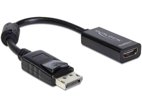 ADAPTER DISPLAYPORT(M) 1.1->HDMI(F) NA KABLU 12CM CZARNY DELOCK ADAPTER DISPLAYPORT(M) 1.1->HDMI(F) NA KABLU 12CM CZARNY DELOCK