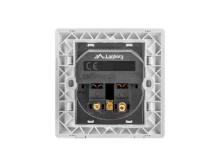 GNIAZDO PODTYNKOWE 230V POJEDYNCZE + 2X USB 2.1A FRENCH BIAŁE LANBERG