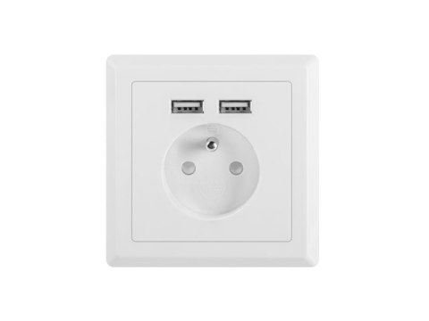 GNIAZDO PODTYNKOWE 230V POJEDYNCZE + 2X USB 2.1A FRENCH BIAŁE LANBERG GNIAZDO PODTYNKOWE 230V POJEDYNCZE + 2X USB 2.1A FRENCH BIAŁE LANBERG