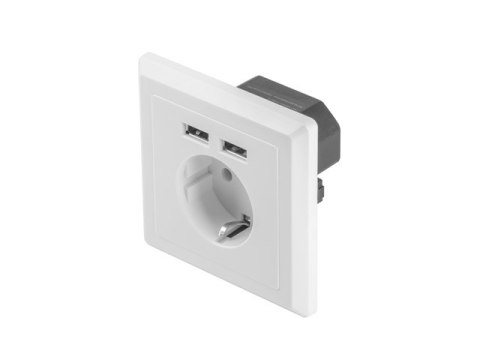 GNIAZDO PODTYNKOWE 230V POJEDYNCZE + 2X USB 2.1A SCHUKO BIAŁE LANBERG GNIAZDO PODTYNKOWE 230V POJEDYNCZE + 2X USB 2.1A SCHUKO BIAŁE LANBERG
