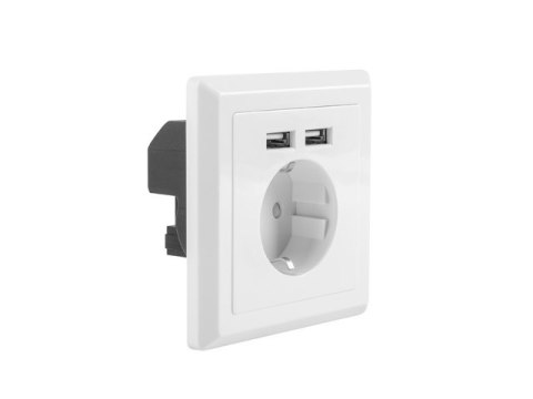 GNIAZDO PODTYNKOWE 230V POJEDYNCZE + 2X USB 2.1A SCHUKO BIAŁE LANBERG GNIAZDO PODTYNKOWE 230V POJEDYNCZE + 2X USB 2.1A SCHUKO BIAŁE LANBERG
