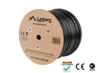 KABEL LAN FTP KAT.6 305M DRUT OUTDOOR ŻELOWANY CU CZARNY FLUKE PASSED LANBERG