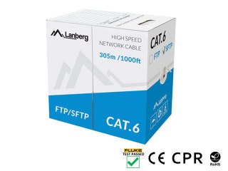 KABEL LAN SFTP KAT.6 305M DRUT CU SZARY CPR+ FLUKE PASSED LANBERG
