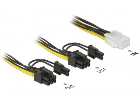 KABEL ROZDZIELACZ ZASILANIA PCI EXPRESS 6 PIN(F)->2X PCI EXPRESS 8 PIN(M) 15CM DELOCK KABEL ROZDZIELACZ ZASILANIA PCI EXPRESS 6 PIN(F)->2X PCI EXPRESS 8 PIN(M) 15CM DELOCK