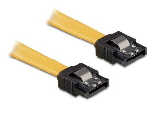 KABEL SATA DATA II (3GB/S) F/F 50CM Z ZATRZASKAMI METALOWYMI ŻÓŁTY DELOCK