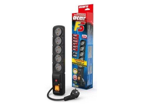 LISTWA ZASILAJĄCA ACAR F5 1.5M 5X 230V PL CZARNA LISTWA ZASILAJĄCA ACAR F5 1.5M 5X 230V PL CZARNA